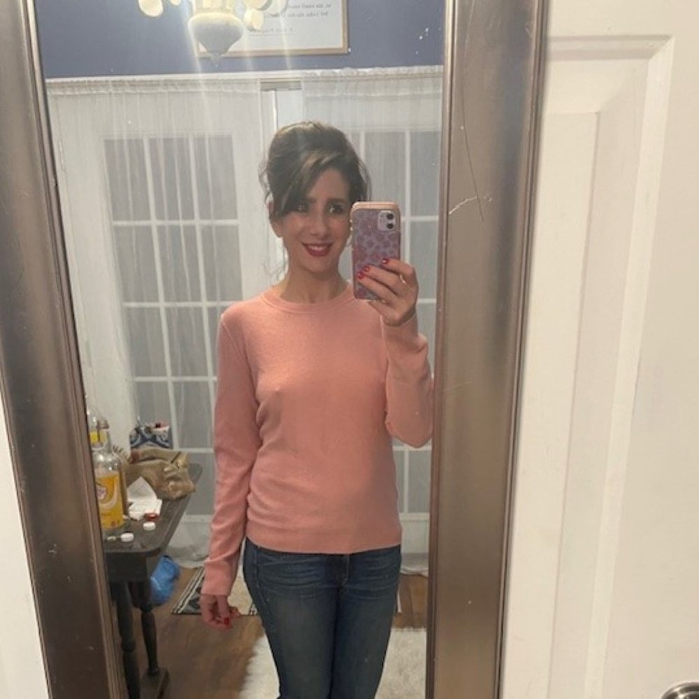 Pink 100% Cashmere Aqua Crewneck Sweater XS - Picture 3 of 9
